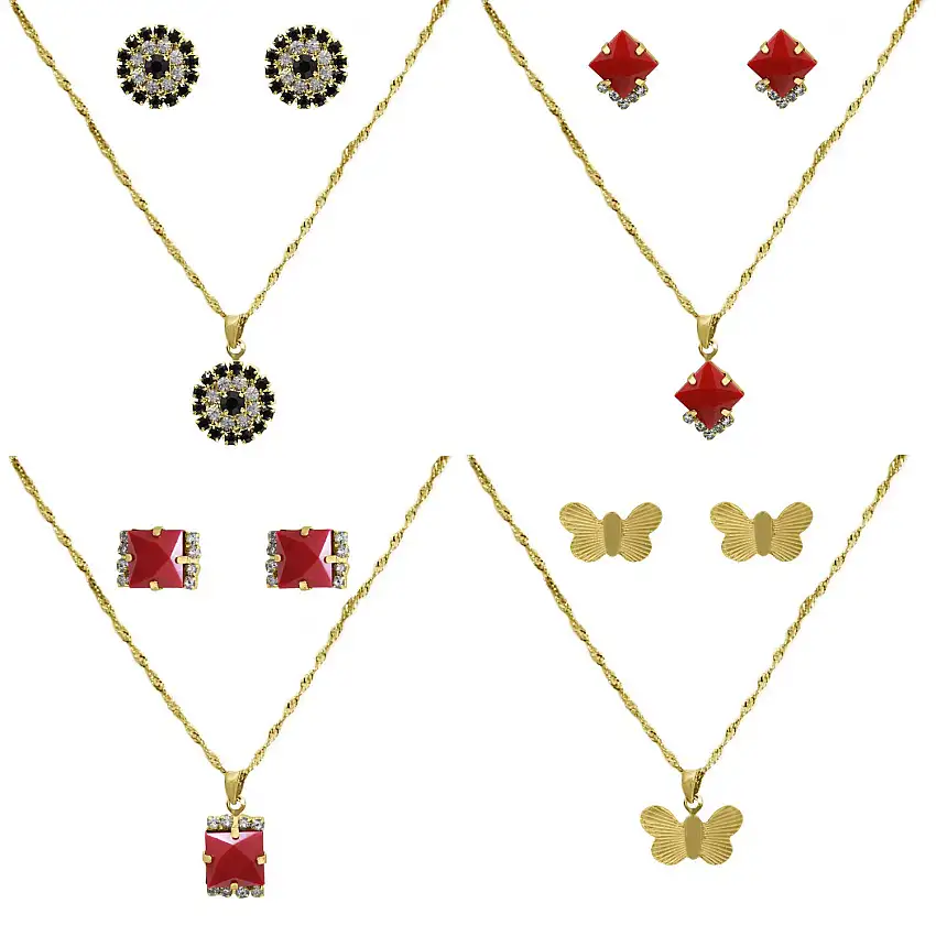 Kit Contendo 30 Peças sendo 10 Conjuntos Folheados Ouro 18K