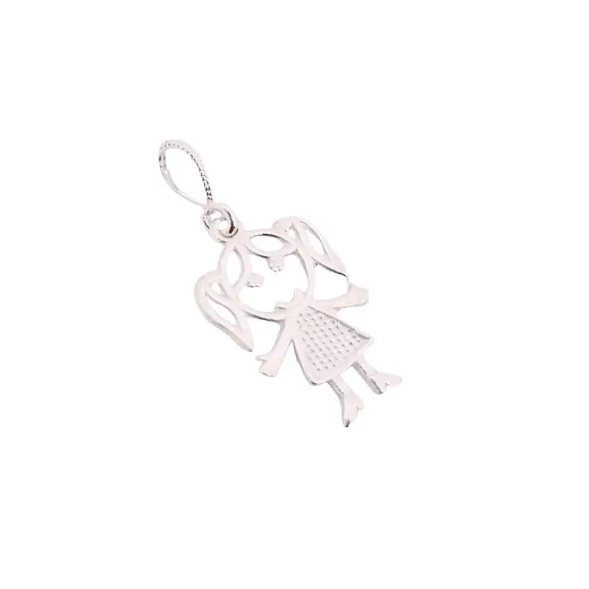 Pingente de Prata Vazado Menina/Menino