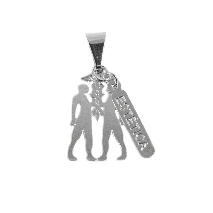 Pingente de Profissão com Plaquinha Folheado a Prata 1000