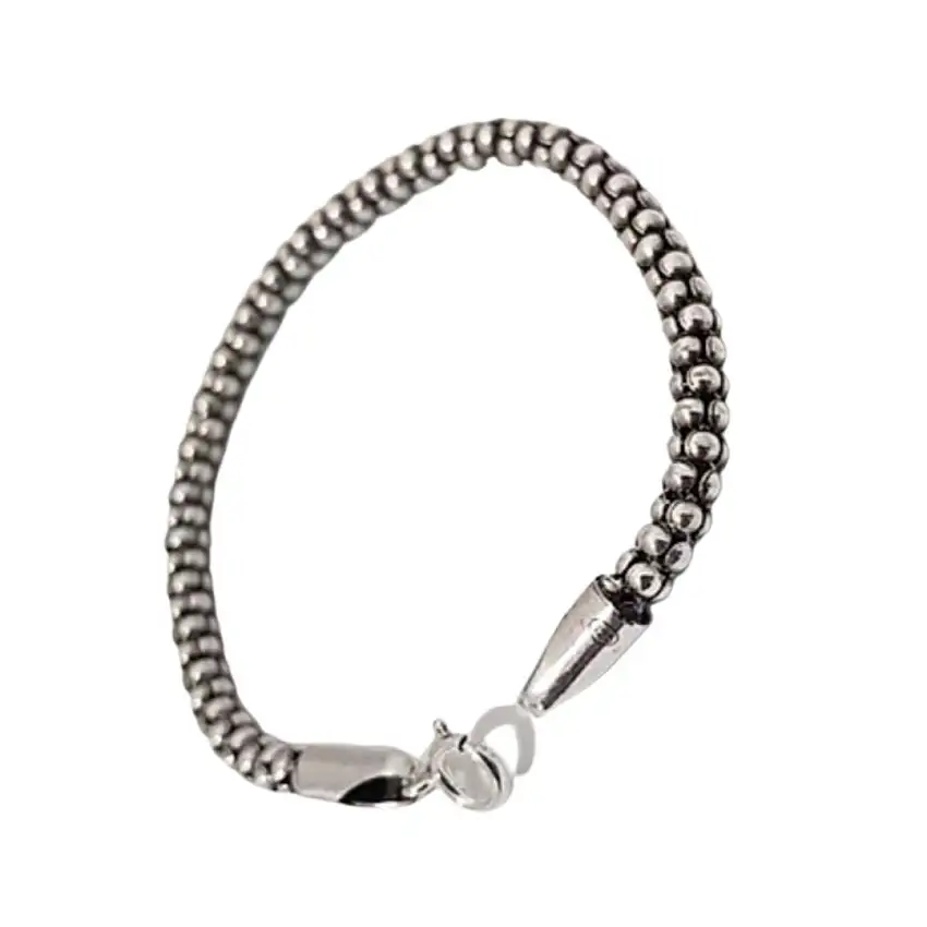 Pulseira de Prata Bali Pipocão Envelhecido