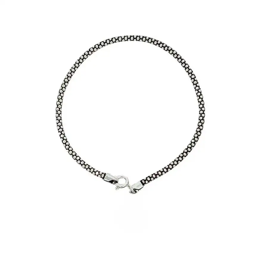 Pulseira de Prata Pipoca Envelhecida